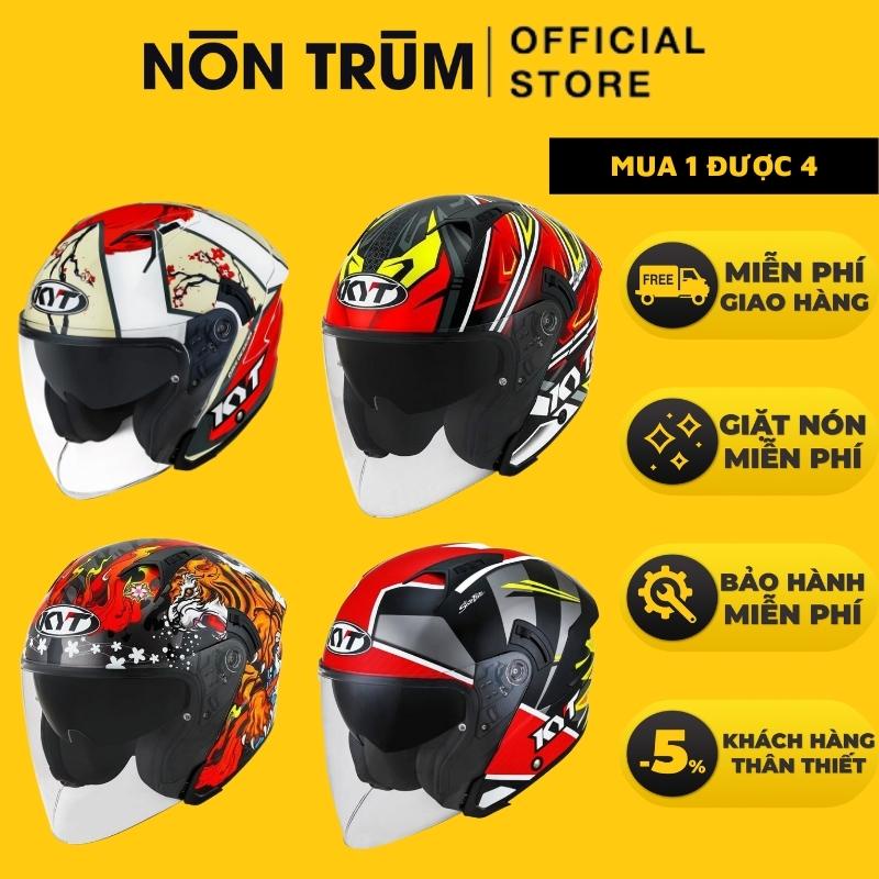 Mũ bảo hiểm 3/4 KYT NFJ có 2 kính chính hãng, bảo hành 12 tháng, giặt miễn phí 6 tháng tại hệ thống Nón Trùm