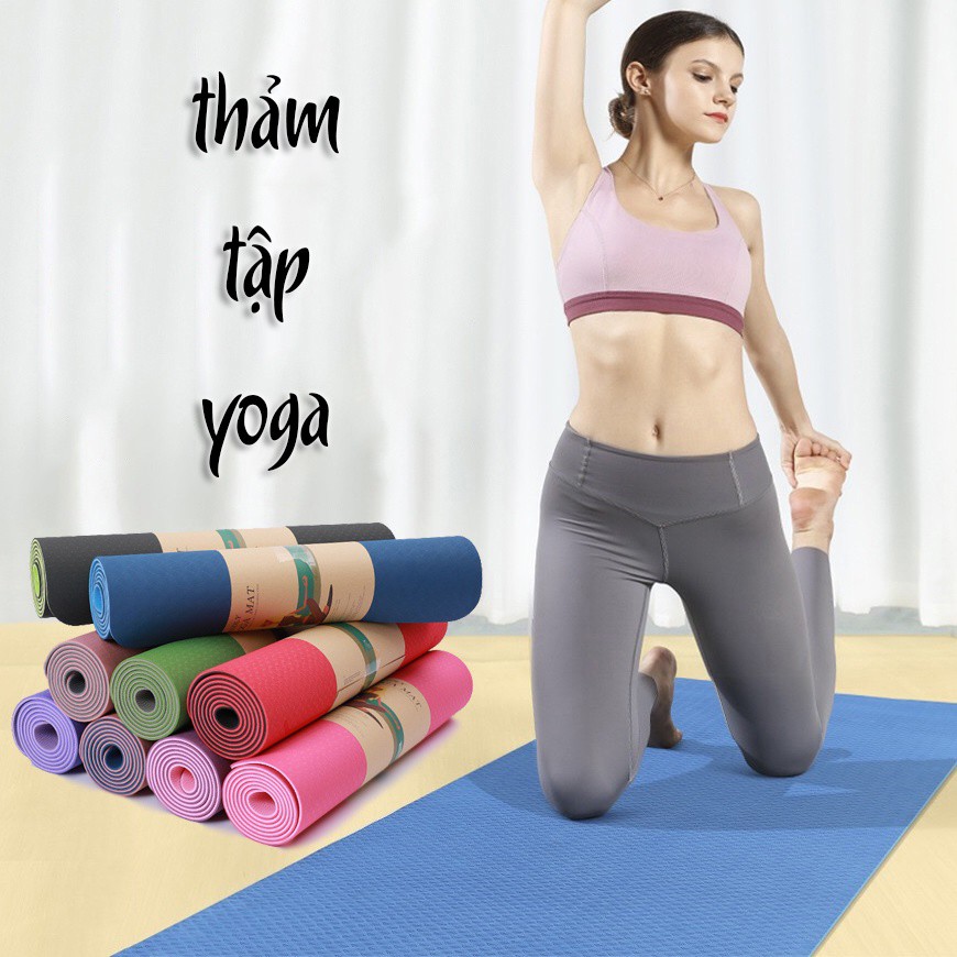 Thảm Tập Yoga GYM 8MM 6MM Định Tuyến 🍀Kèm Quà Tặng🍀 Cao Cấp 2 Lớp Chống Trượt Dụng Cụ Thể Thao Nam Nữ Dùng làm Chiếu Ngủ