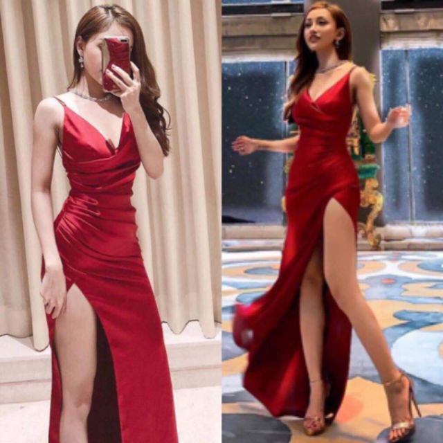 Váy phi lụa 2 dây victorkèm ảnh thật