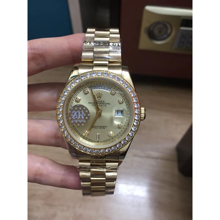 Đồng hồ Nam Rolex máy nhật day date dòng cơ Automatic size 41mm vàng