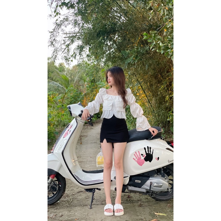 Áo kiểu nữ tầng , áo babydoll tay dài  , chân váy body cao cấp ( HÌNH CHÍNH CHỦ ) PLA45