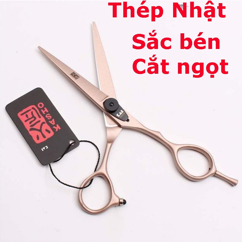 Bộ kéo cắt tóc nam cao cấp chuyên nghiệp Nhật Bản xịn nhập khẩu Kai Kasho K1 ( Mua một bộ kéo được tặng bao da+2lược)