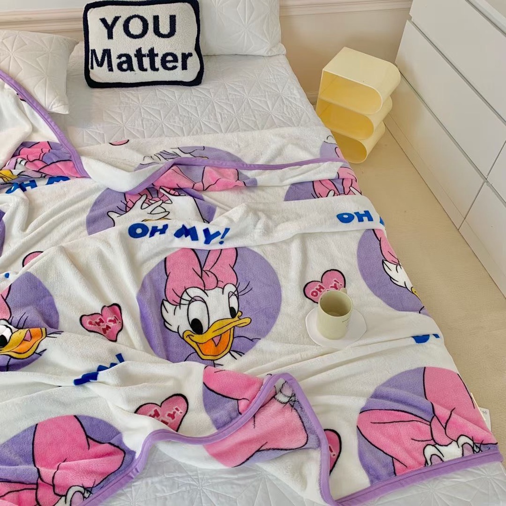 Chăn tuyết DISNEY  cao cấp siêu mềm mịn cho bé đi học, Chất tuyết mịn không bay lông an toàn cho bé kích thước m5x2m SHO