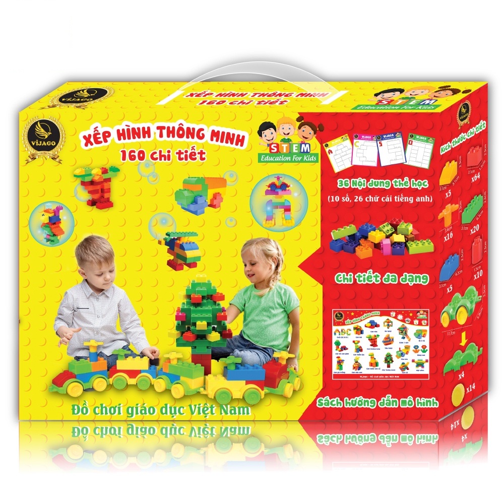 [HOT] Đồ Chơi Xếp Hình Lắp Ráp Thông Minh 160 Chi Tiết Giúp Bé Phát Triển Tư Duy Trí Tuệ