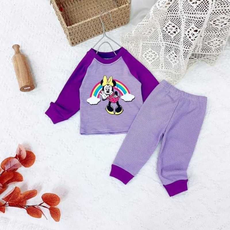 ĐỒ BỘ DÀI TAY COTTON MICKEY ĐÁNG YÊU CHO BÉ TRAI BÉ GÁI