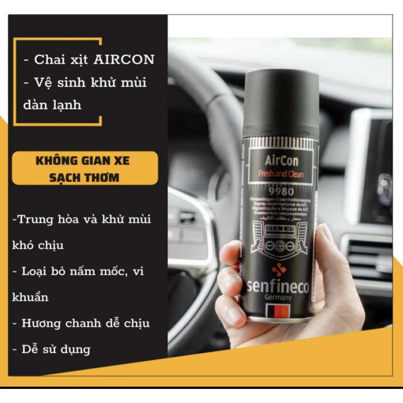 Khử Mùi Kháng Khuẩn Dàn Lạnh - Senfineco AirCon Fresh And Clean 9980 / AC 9981