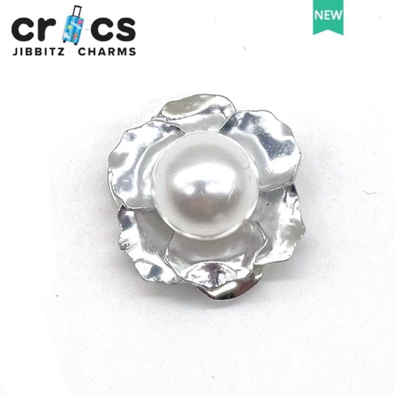 Jibbitz charms Dây Xích Kim Loại Ngọc Trai Trang Trí Giày crocs Đính Đá Thời Trang