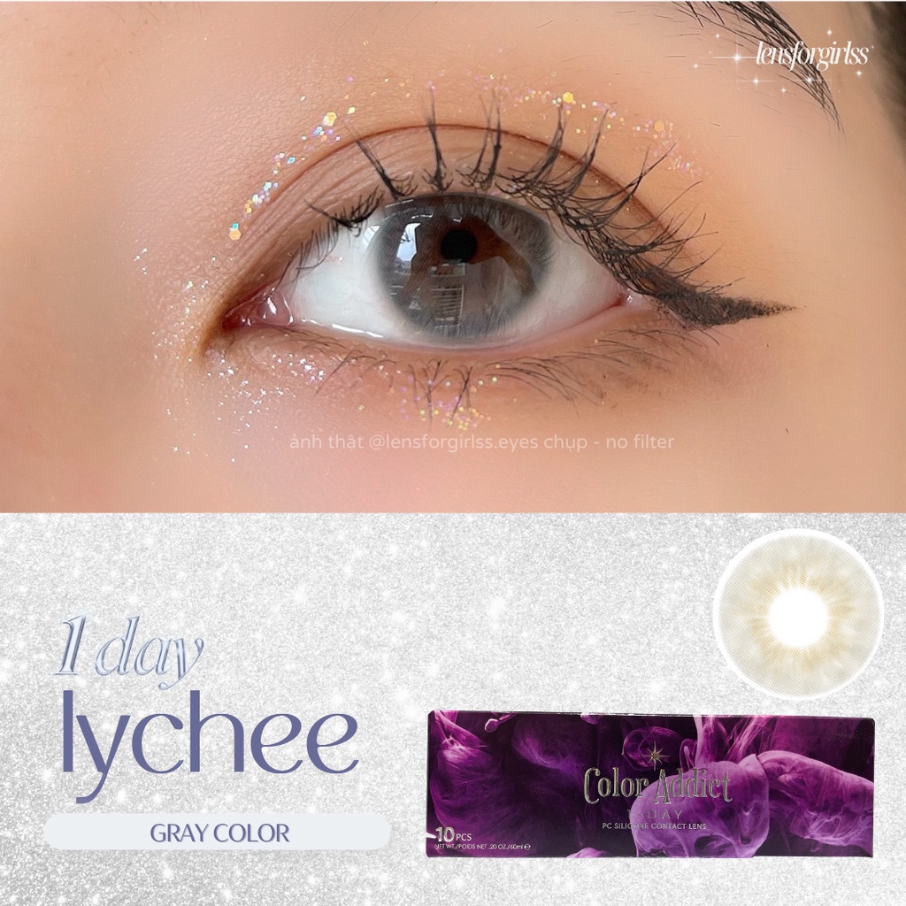 Kính áp tròng 1 NGÀY LYCHEE GRAY chính hãng Siesta | Lens cận 1 ngày