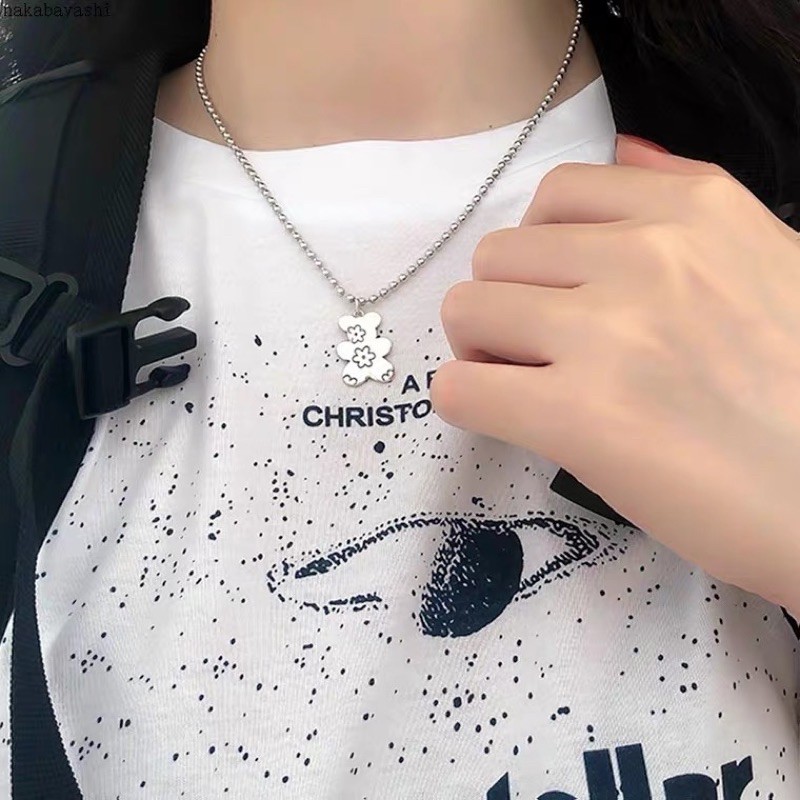 lắc tay dây chuyền gấu hoa xinh xắn