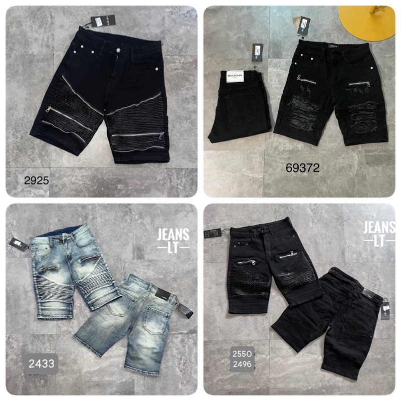 Quần Short Jeans nam cao cấp phong cách - Quần Ngố bò cho nam mặc mùa hè màu đen và xanh