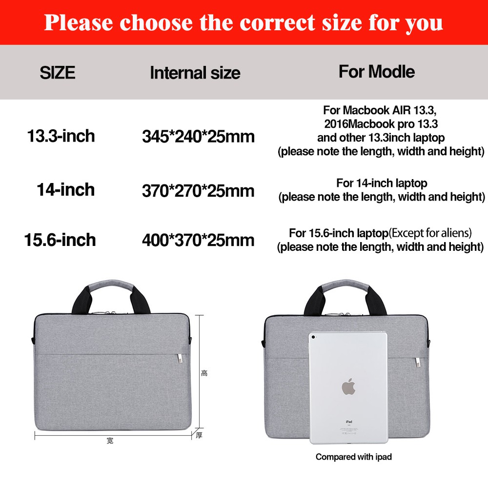 Laptop Bag Waterproof Notebook Bag Surface Pro Macbook Air Pro 13.3 14 15 15.6 Computer Shoulder Handbag Briefcase Bag | BigBuy360 - bigbuy360.vn