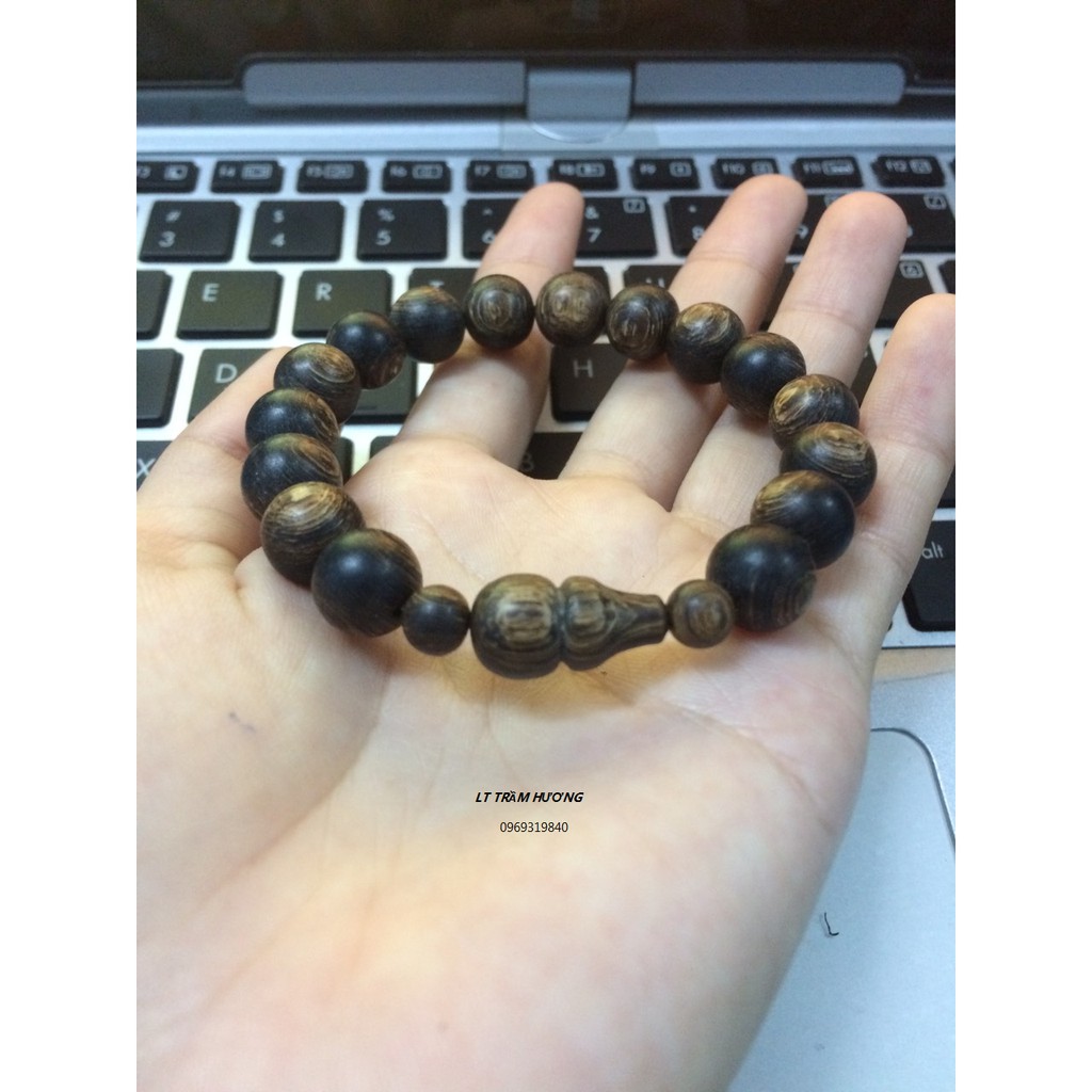 Vòng tay trầm hương sánh chìm mix hồ lô cho nam & nữ
