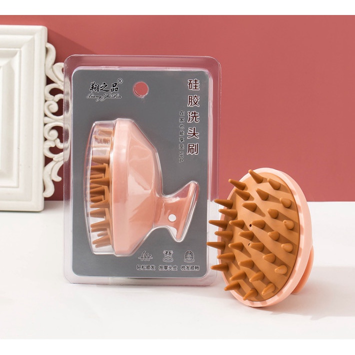 Lược chải tóc gội đầu, massage đầu silicon hình bầu dục cao cấp BAG U LUOCGOIDAU26