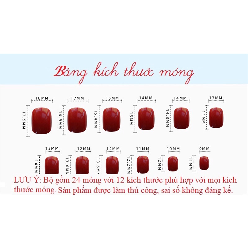 Set 24 móng tay giả hồng thời  trang tự nhiên Jojo Y30 móng giả nailbox rẻ đẹp cá tính sanh chảnh kèm keo dán tại nhà