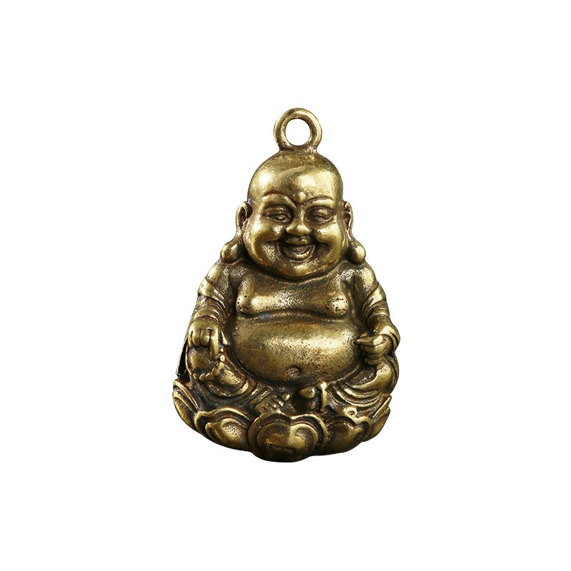 Tượng Đồng Phong Thủy Hình Phật Di Lặc Cười, Trang Trí Đem Lại May Mắn, Móc Khóa Mặt Dây Chuyền