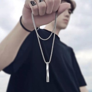 Vòng cổ dây chuyền PK13 hình trụ phong cách Hiphop Năng Động Các Tính Phụ Kiện Phối Đồ Cho Nam Và Nữ
