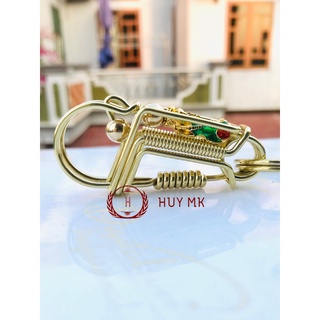 Móc khóa đồng thủ công công tỳ hưu xanh