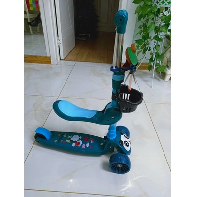 Xe Scooter cho bé, Xe Trượt Cho Bé Bánh Có Đèn Có Nhạc 3 in 1 Chịu Lực 90KG