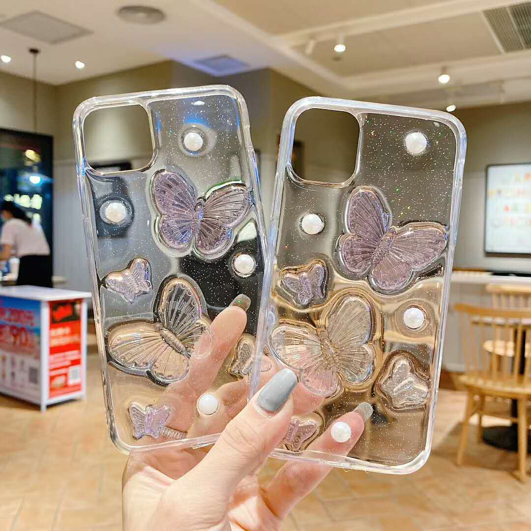 Ốp Điện Thoại Tpu Silicon Mềm Trong Suốt Hình Bướm 3d Cho Iphone 11 Pro Max Se2 X Xs Max Xr 7 8 Plus | BigBuy360 - bigbuy360.vn