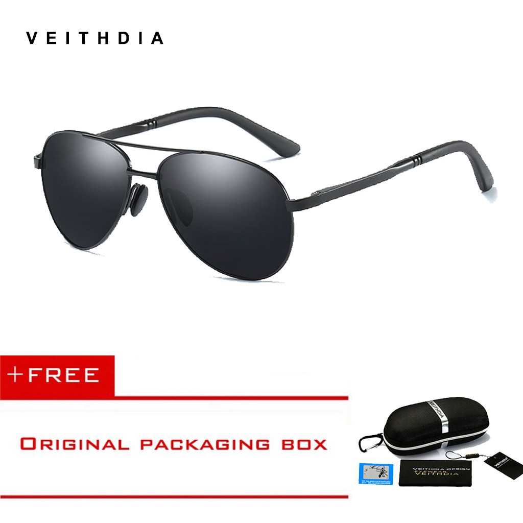 VEITHDIA Brand Men's Pilot Polarized Sunglasses men Alloy Frame Driving Glasses Design Goggle Eyewear Accessories shades