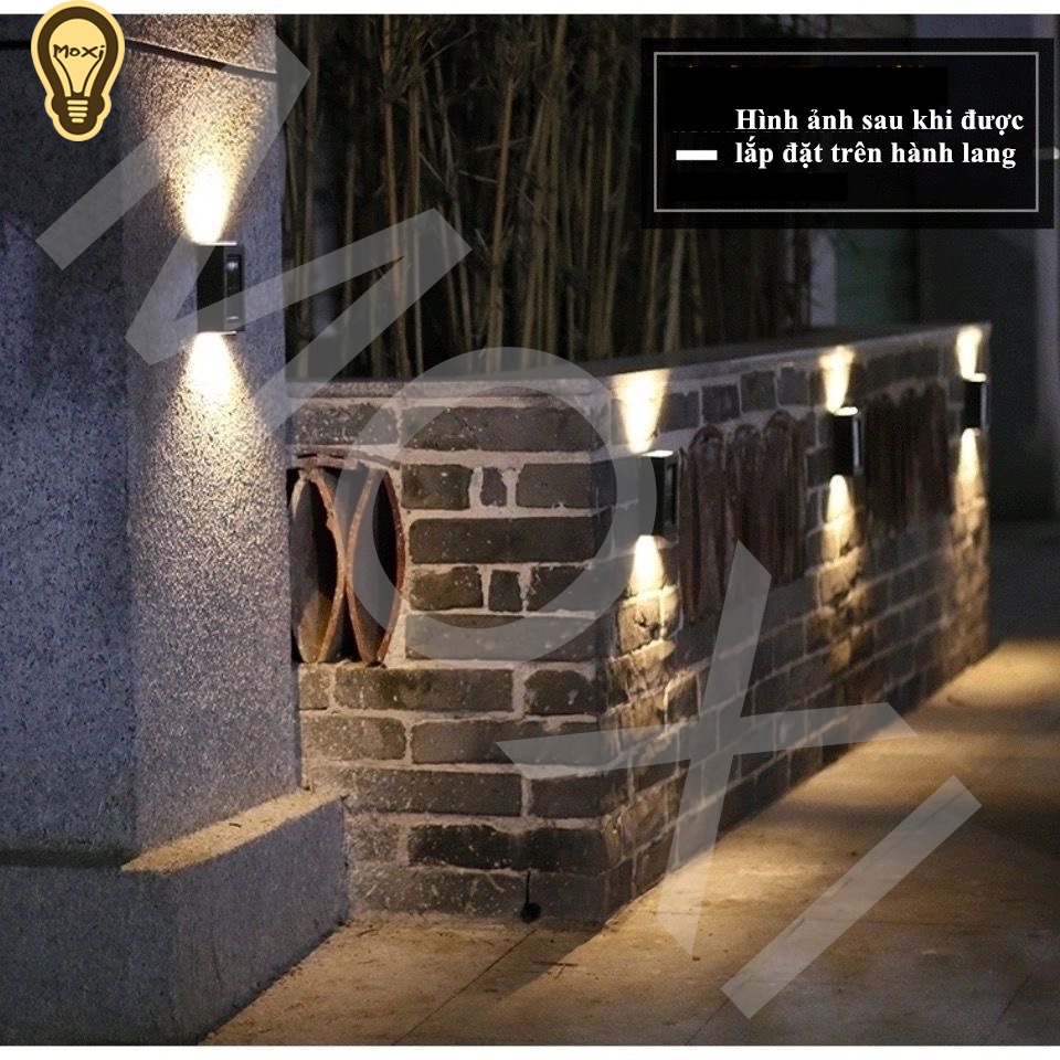【LOẠI 1】Đèn led gắn tường dùng năng lượng mặt trời chống nước trang trí decor sân vườn , trong nhà ngoài trời MOXI.