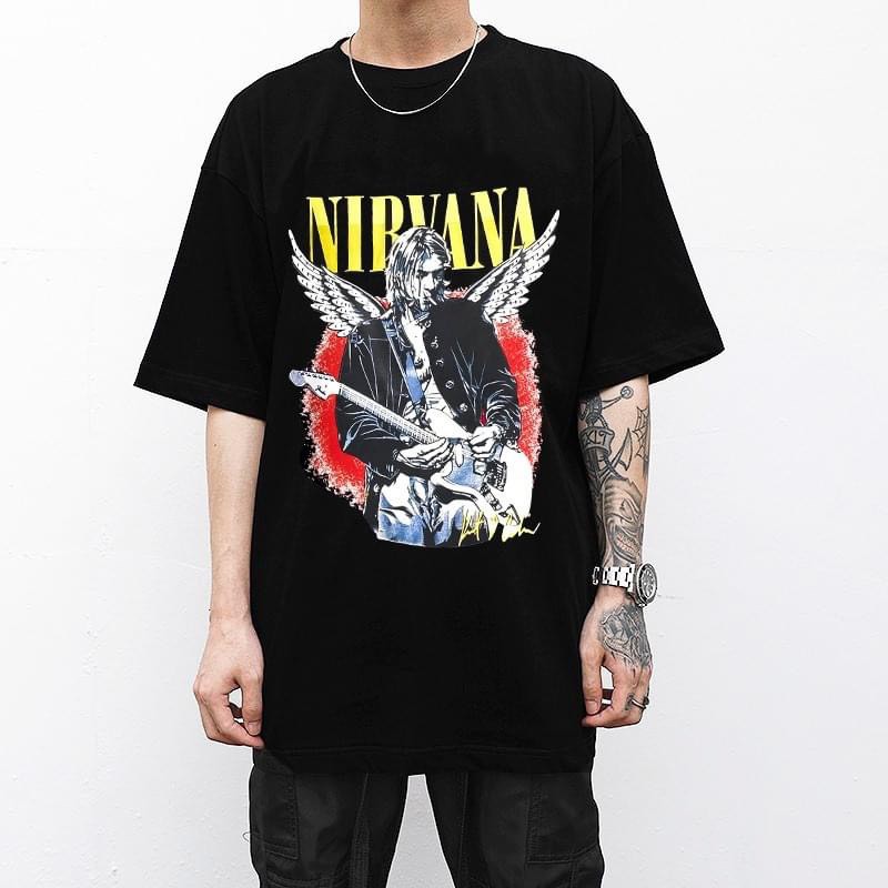 Áo thun NIRVANA ROCK tee, áo T shirt form rộng nam nữ unisex , MSW Town