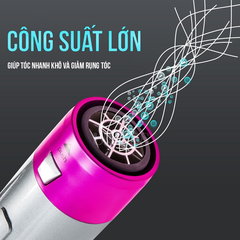 Máy làm tóc đa năng 5 in 1 sấy khô, chải thẳng, uốn xoăn, uốn phồng, uốn cụp