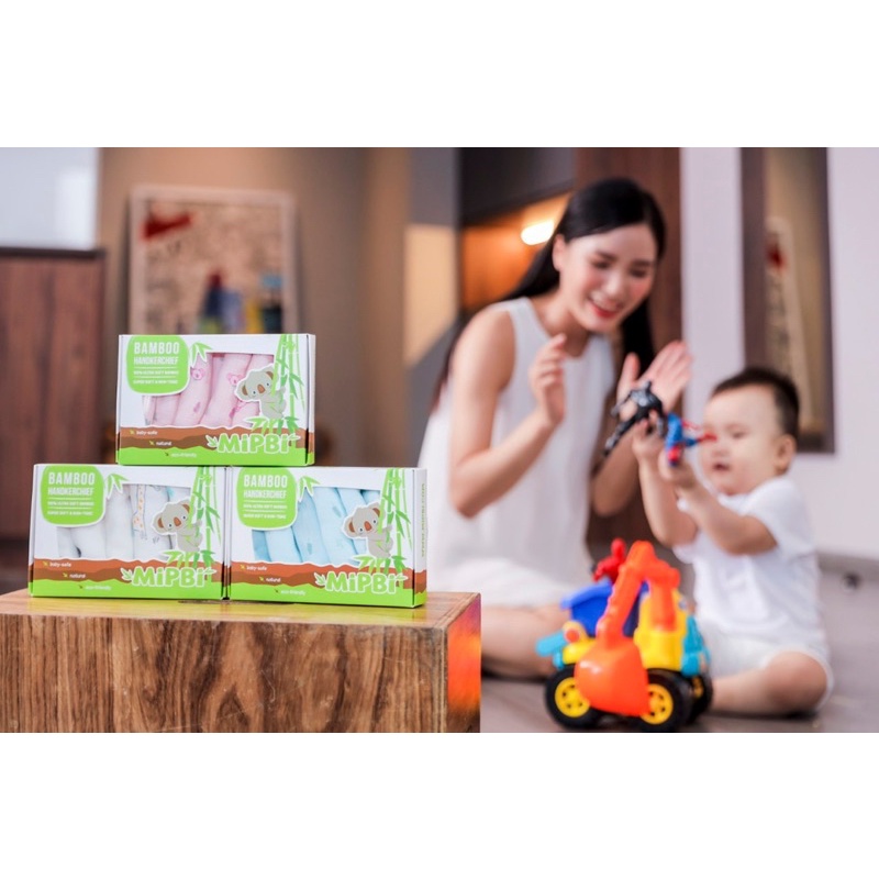 SET 6 KHĂN SỮA SỢI TRE 100% 3 LỚP MIPBI HM28