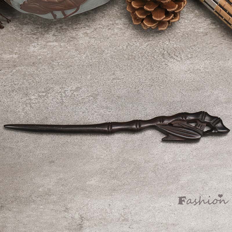 Trâm Cài Tóc Bằng Gỗ Đàn Hương Đen Khắc Thủ Công Phong Cách Trung Hoa Cổ Điển Dành Cho Nữ Mặc Sườn Xám