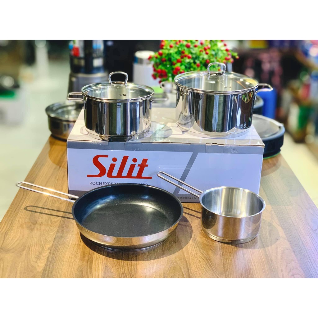 Bộ nồi bếp từ Silit Alicante 4 món - có chảo - chất liệu inox không gỉ