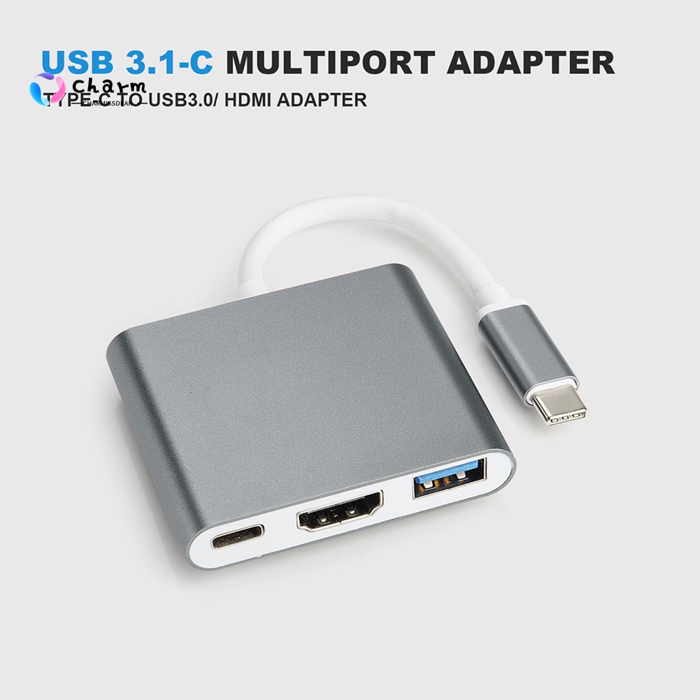 [CI] Availble Type C Male to Type C Female 4K HDMI-compatible USB 3.0 Hub Adapter for Macbook Pro/Air