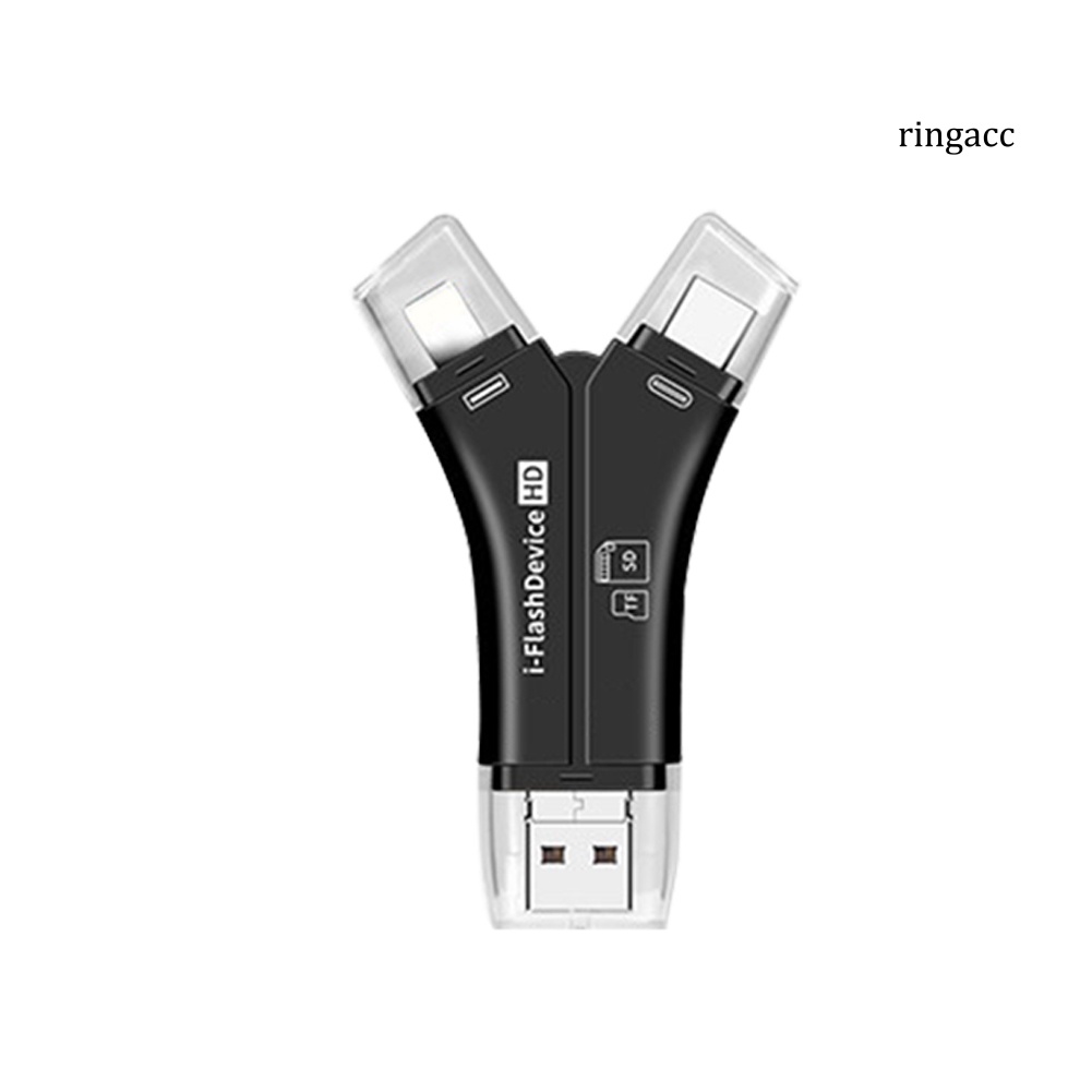 Đầu đọc thẻ nhớ đa năng 4 trong 1 3.0 OTG TF thích hợp cho PC / Iphone / Android Type-C