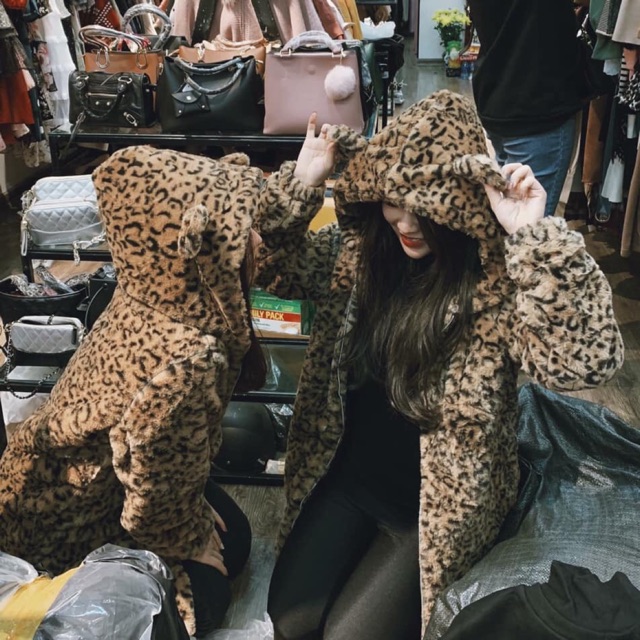 Áo lông báo mũ tai gấu siêuuuu xinhhhhh