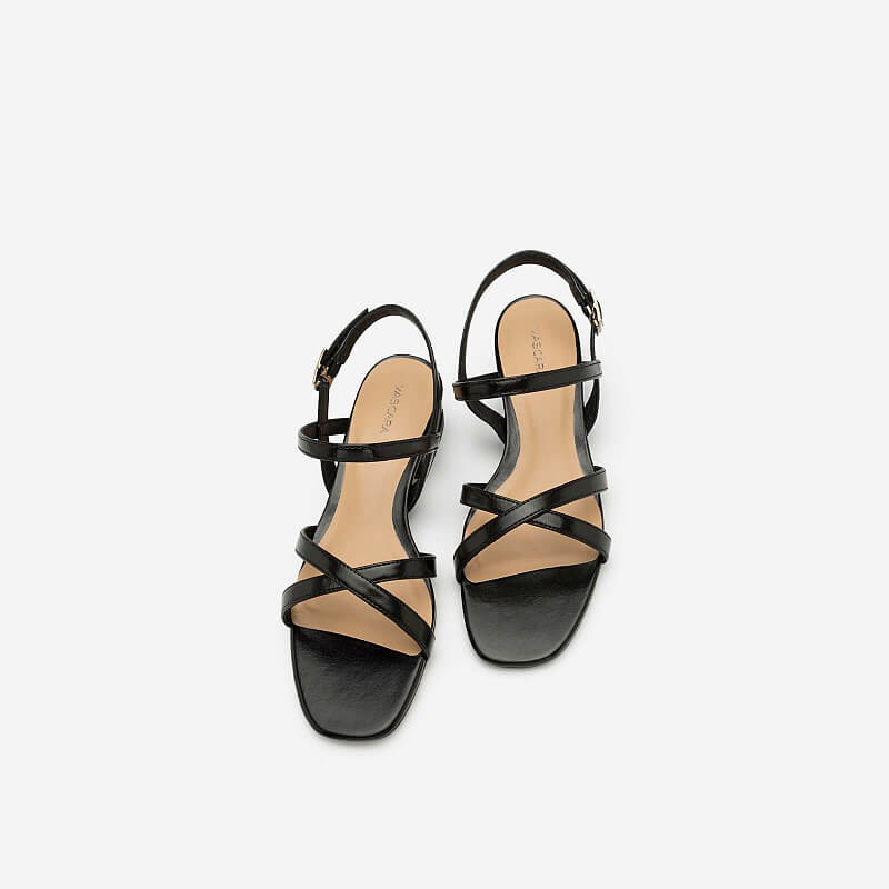 Vascara - Giày Sandal Nhấn Gót - SDK 0298 - Màu Đen