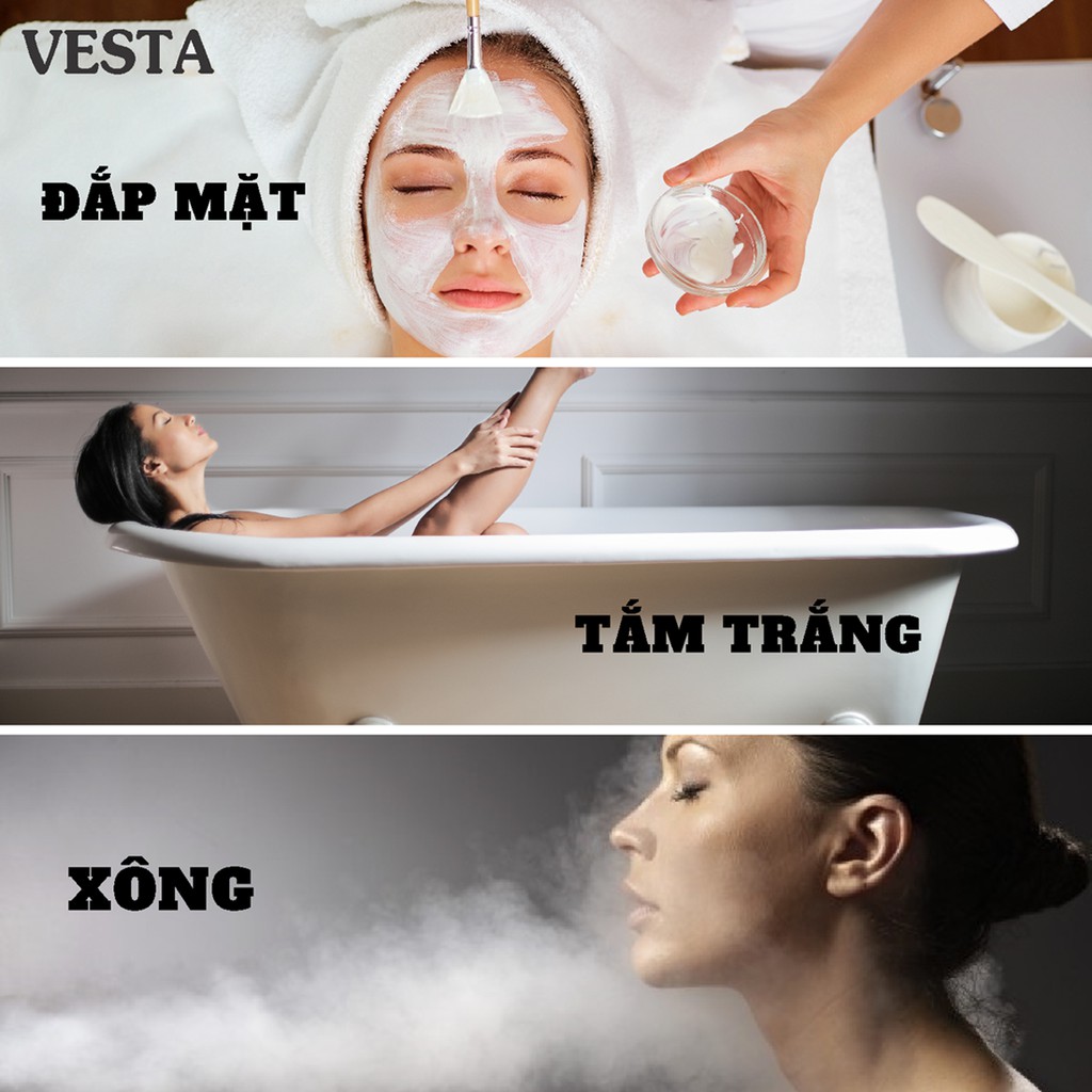 Bột Đắp Mặt Nạ Kinh Giới FREE SHIP Bột Đắp Trắng Da Nguyên Chất Vesta Hủ 180ml