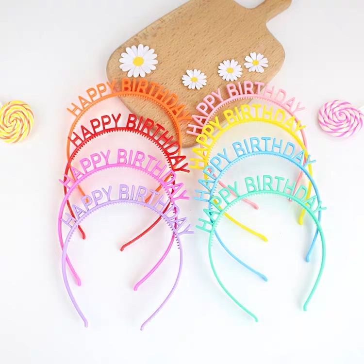 【kifli】Băng đô cài tóc chữ sinh nhật màu sắc dễ thương phong cách Hàn Quốc