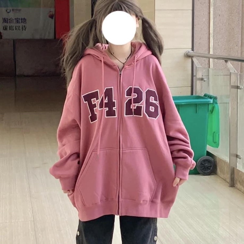 Áo Hoodie Zip F426 Form Rộng Tay Phồng Unisex Video Tự Quay
