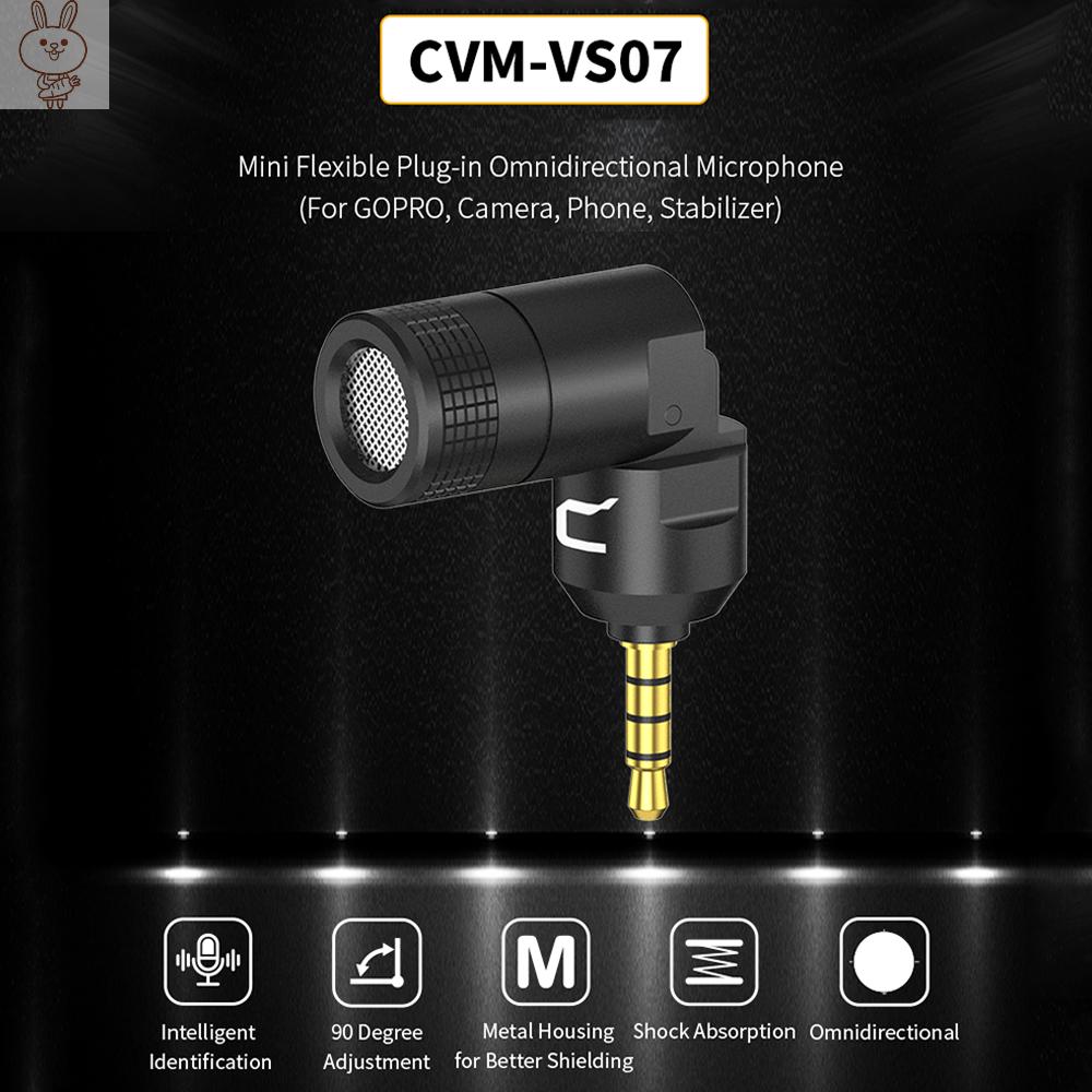 Only♥COMICA CVM-VS07 Mini Flexible Plug-in Omnidirectional Microphone Mic 3.5mm TRRS Plug 90° Adjustable for  Action Camera DSLR Camera Smartphone Stabilizer