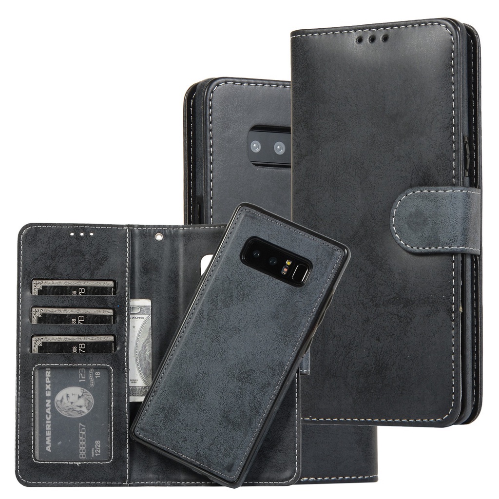 Bao Da Pu Điện Thoại Nắp Lật Nam Châm Kiêm Ví Có Thể Tháo Rời Cho Samsung Note 8 / Note 9 / Note 10 / Note 10 Pro / Note 20 / Note 20 Ultra Vỏ