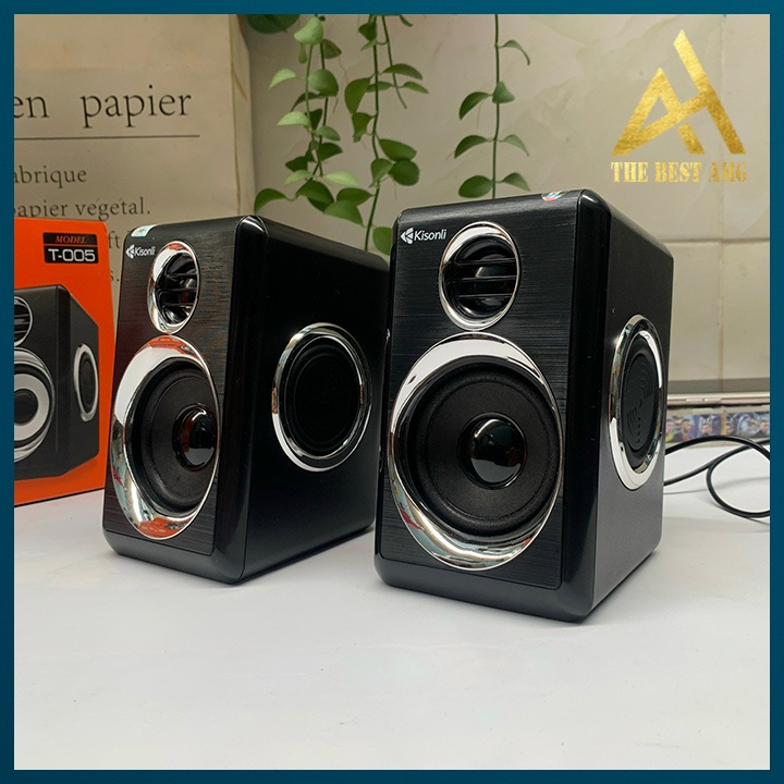 Loa Máy Tính Để Bàn Mini Có Dây Chính Hãng 2.0 Kisonli T005 Loa Vi Tính Nghe Nhạc Laptop Pc Gaming