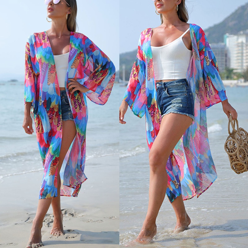 Áo Choàng Cardigan Che Phủ Dáng Dài Thời Trang Đi Biển