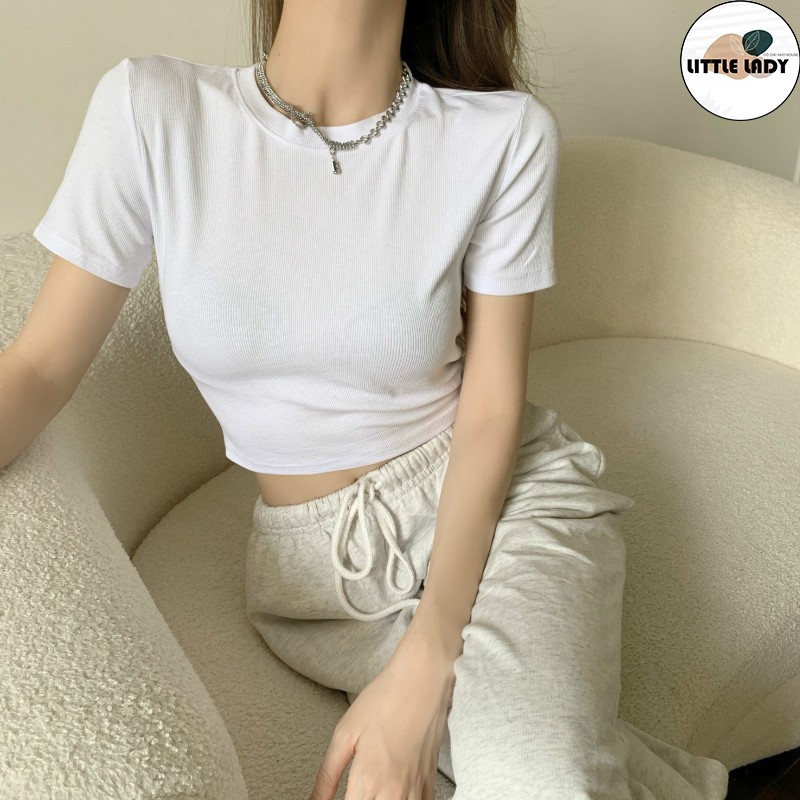Áo Croptop Nữ Tay Ngắn Dáng Ôm Body Bigsize Dưới 80Kg Chất Thun Cotton "TN"