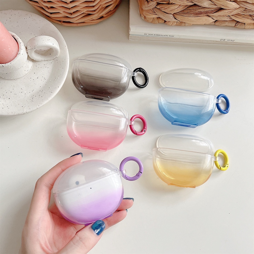 Vỏ Bảo Vệ Hộp Sạc Tai Nghe Không Dây OPPO Enco air 2 / Enco air TWS Bằng Silicon TPU Mềm Trong Suốt Chống Sốc Chống Rơi Kèm Móc Treo