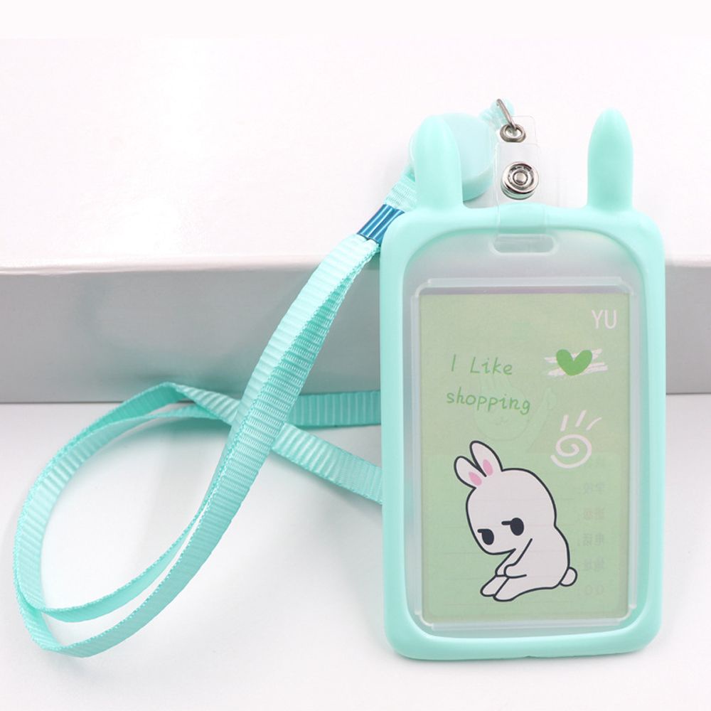 1 Vỏ Đựng Thẻ ID / Thẻ ID Hình Hoạt Hình Dễ Thương Có Dây Rút