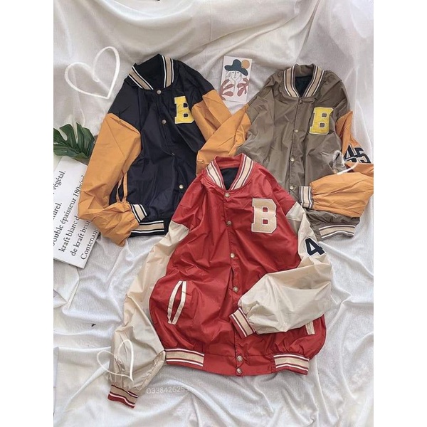 [ Ảnh Thật ] Áo Khoác Dù Lót Das Thêu Chữ B, Áo Khoác Bomber Phông Nam Nữ
