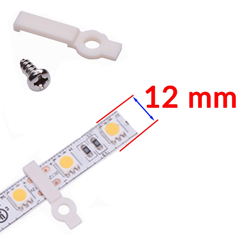 Nẹp Cố Định Dây LED 8mm/10mm/12mm với đinh ốc