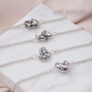 Lắc tay con giáp cho bé bạc nguyên chất