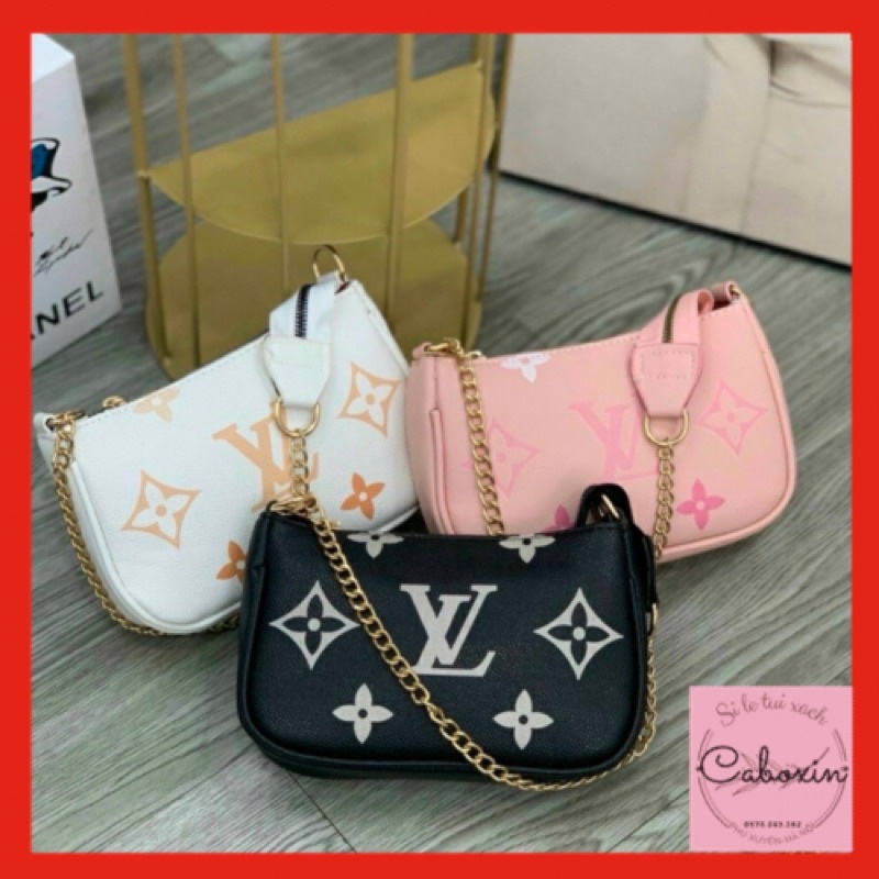 túi kẹp nách in họa tiết phối dây ngọc -CABOXIN tuyển sỉ toàn quốc
