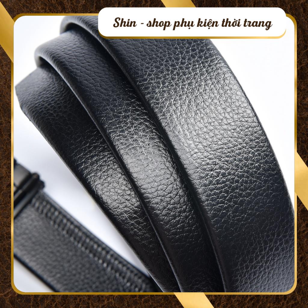 Thắt lưng nam dây nịt - dây lưng da cho nam thời trang cao cấp giá rẻ mặt khóa tự động giấu dây bên trong - Shin Shop