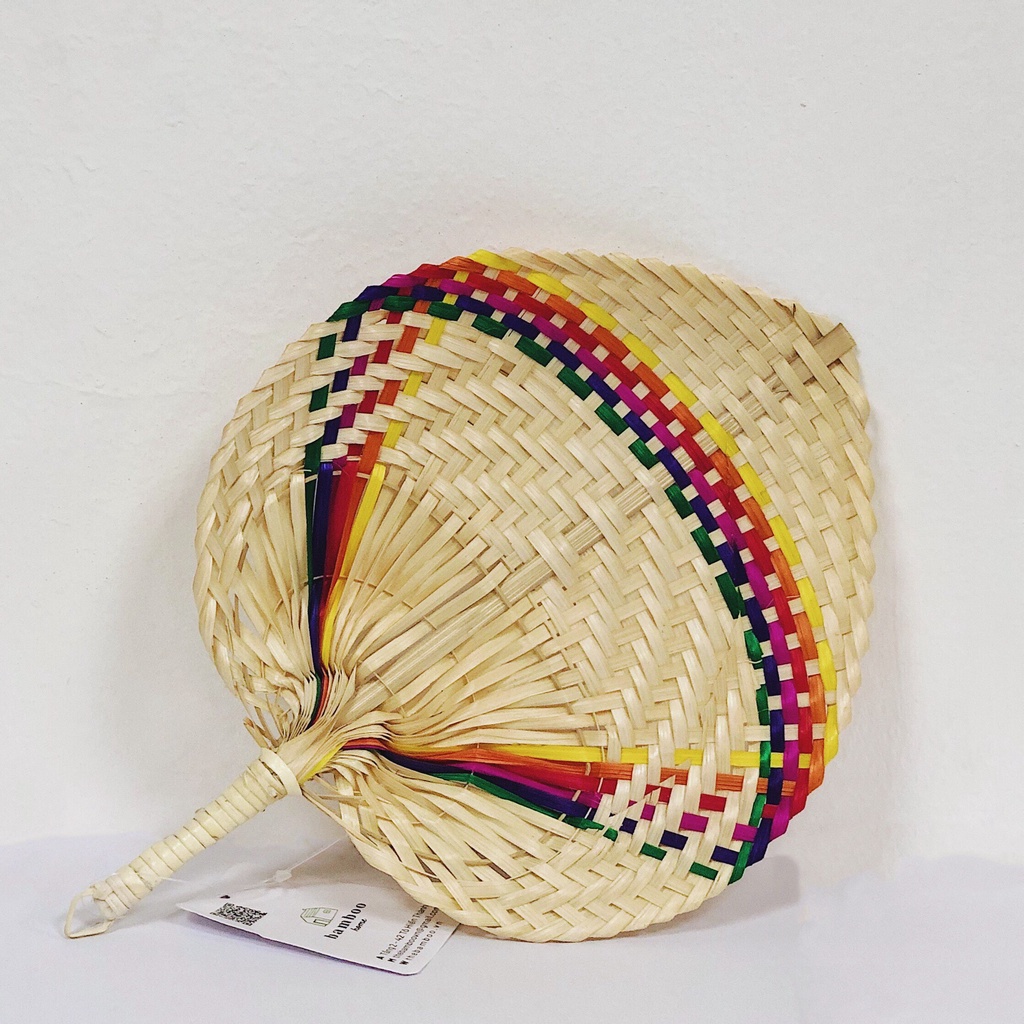 Quạt tre trang trí BAMBOOO ECO đan thủ công nhiều màu sắc lựa chọn kích thước 20x27cm